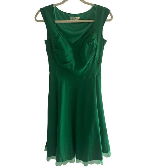 Dress V Kelly Green Rockabilly Pinup Dress Women’s Sz Large XL Retro 50’s Party - Picture 2 of 6